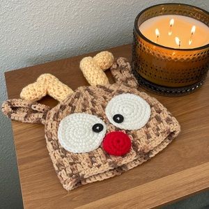 Handmade Rudolph the Reindeer Infant Hat! 🦌